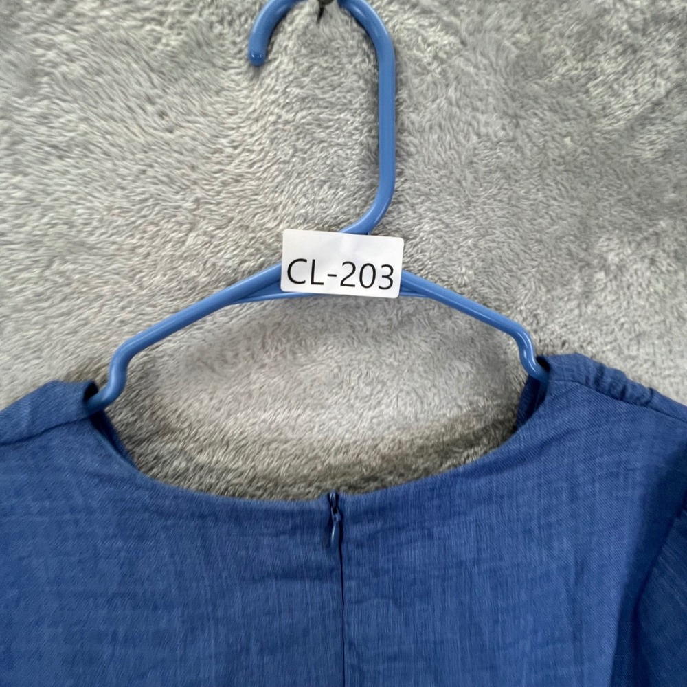 Altar'd State Blue Textured Fit & Flare Mini Dress S Cottagecore Skater Coastal - Picture 10 of 10